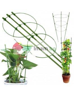 Подпора за растения с цветен пръстен, кръгла стабилна стълба